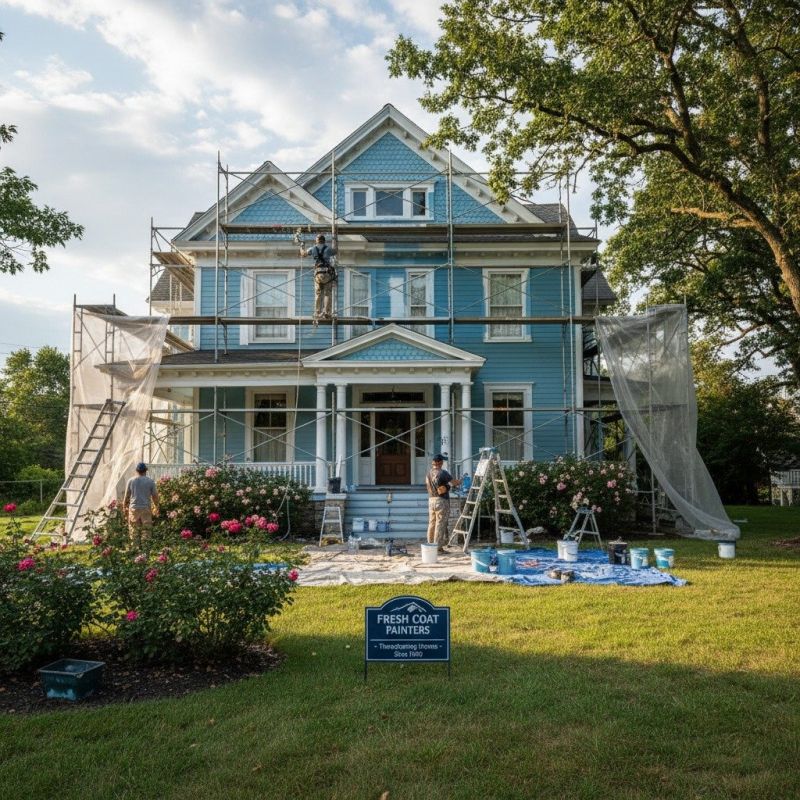 Blue Siding Installation